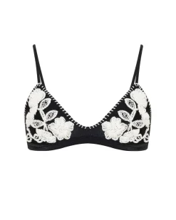 PatBO EMBROIDERED BIKINI TOP- Bikinis|Matching Sets