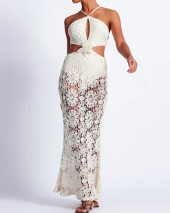 PatBO Embroidered Crochet Halterneck Dress- Beach Dresses|Dresses & Jumpsuits