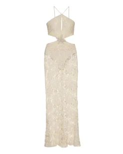 PatBO Embroidered Crochet Halterneck Dress- Beach Dresses|Dresses & Jumpsuits