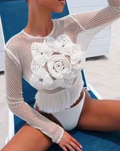 PatBO Embroidered Crochet Top (FINAL SALE)- Matching Sets|Tops & Bodysuits