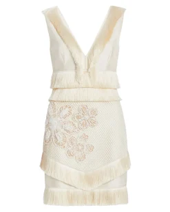 PatBO Embroidered Fringe Mini Dress (FINAL SALE)- Dresses & Jumpsuits