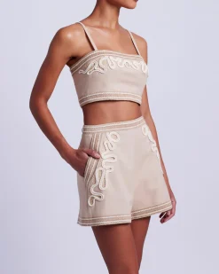 PatBO Embroidered Linen Top- Matching Sets|Tops & Bodysuits