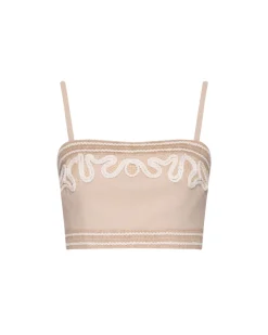 PatBO Embroidered Linen Top- Matching Sets|Tops & Bodysuits