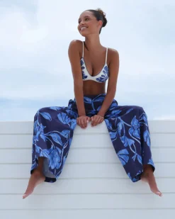 PatBO Embroidered Triangle Bikini Top (FINAL SALE)- Bikinis