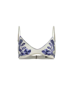 PatBO Embroidered Triangle Bikini Top (FINAL SALE)- Bikinis