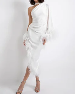 PatBO FEATHER TRIM OSCAR DRESS (FINAL SALE)- Dresses & Jumpsuits