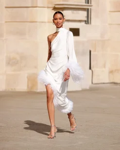 PatBO FEATHER TRIM OSCAR DRESS (FINAL SALE)- Dresses & Jumpsuits