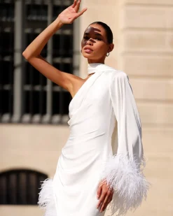 PatBO FEATHER TRIM OSCAR DRESS (FINAL SALE)- Dresses & Jumpsuits