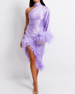 PatBO Feather Trim Oscar Dress (FINAL SALE)- Dresses & Jumpsuits