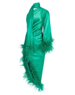 PatBO Feather Trim Oscar Dress (FINAL SALE)- Dresses & Jumpsuits