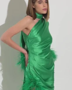 PatBO Feather Trim Oscar Dress (FINAL SALE)- Dresses & Jumpsuits