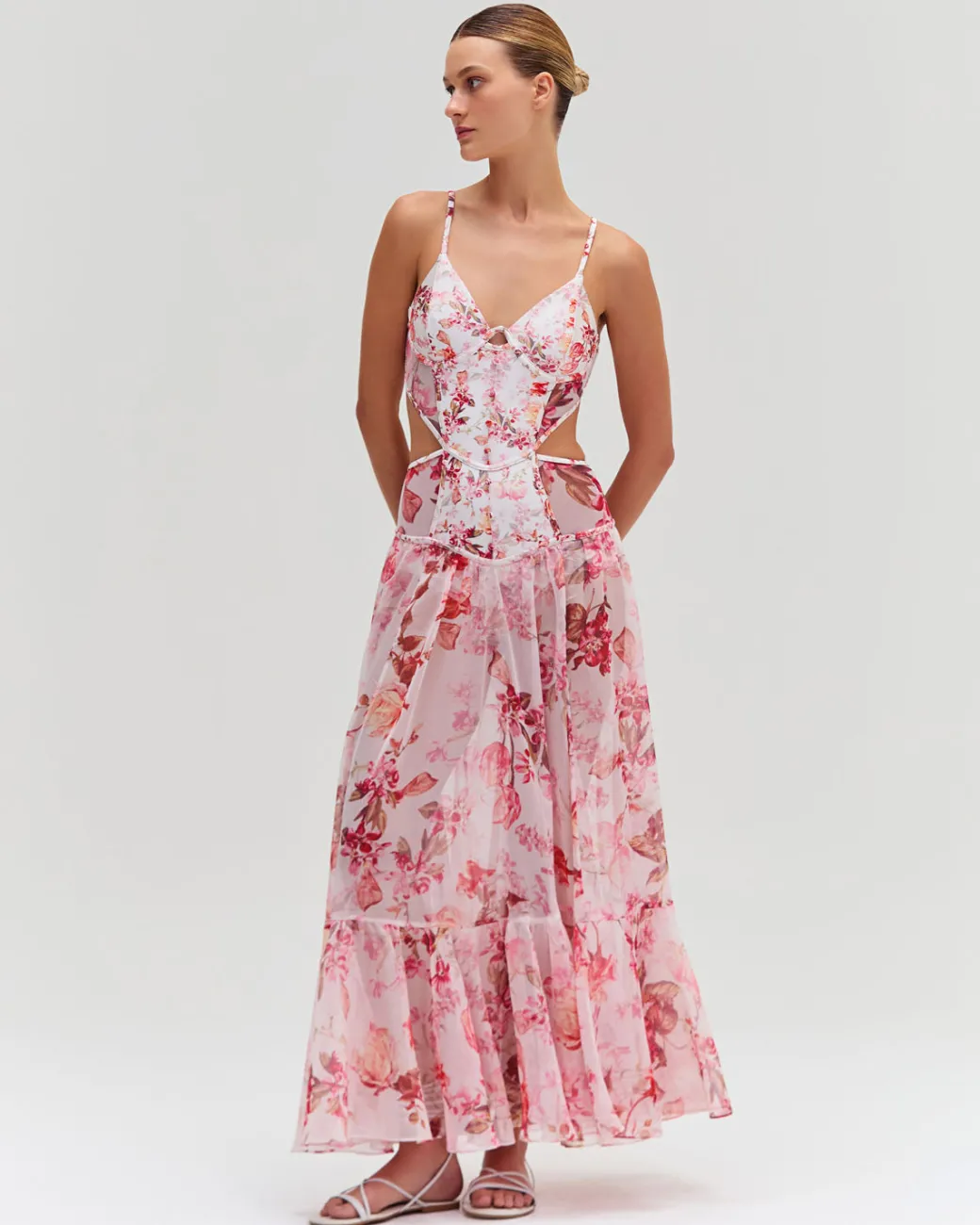 PatBO Floral Haze Bustier Beach Dress- Beach Dresses|Dresses & Jumpsuits