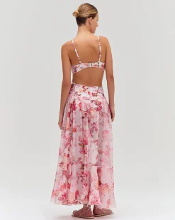 PatBO Floral Haze Bustier Beach Dress- Beach Dresses|Dresses & Jumpsuits