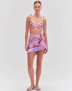 PatBO Floral Haze Mini Sarong (EXCLUSIVE)- Cover-ups|Matching Sets