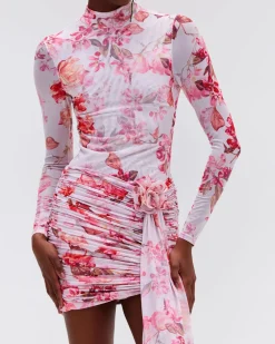 PatBO Floral Haze Stretch Tulle Mini Dress- Dresses & Jumpsuits