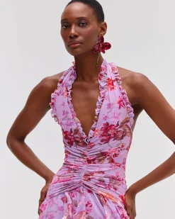 PatBO Floral Haze Stretch Tulle Maxi Dress- Dresses & Jumpsuits