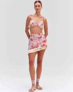 PatBO Floral Haze String Bikini Top- Bikinis|Matching Sets