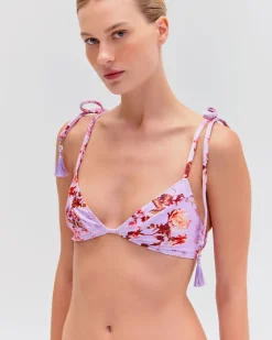 PatBO Floral Haze String Bikini Top- Bikinis|Matching Sets