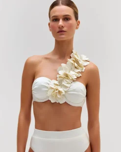 PatBO Flower Applique Bikini Top (FINAL SALE)- Bikinis
