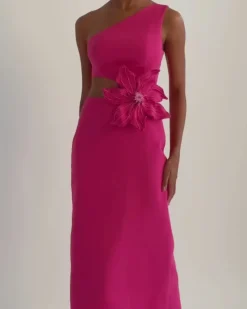 PatBO Flower Applique Midi Dress (FINAL SALE)- Dresses & Jumpsuits