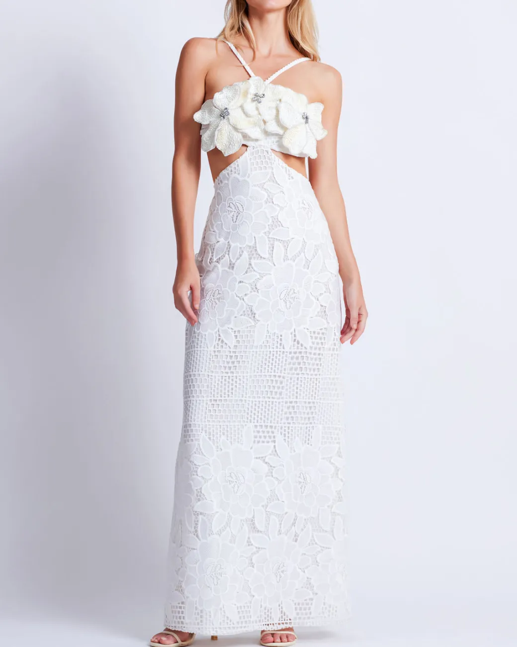 PatBO Flower Embroidered Maxi Dress- Dresses & Jumpsuits