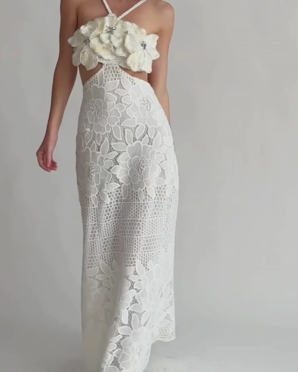 PatBO Flower Embroidered Maxi Dress- Dresses & Jumpsuits