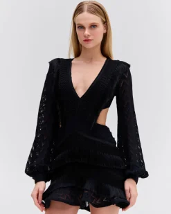 PatBO FRINGE CUT-OUT MINI DRESS- Dresses & Jumpsuits