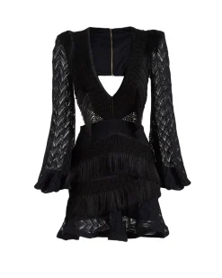 PatBO FRINGE CUT-OUT MINI DRESS- Dresses & Jumpsuits
