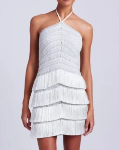 PatBO Fringe Halterneck Mini Dress- Dresses & Jumpsuits