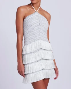 PatBO Fringe Halterneck Mini Dress- Dresses & Jumpsuits