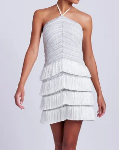 PatBO Fringe Halterneck Mini Dress- Dresses & Jumpsuits