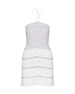 PatBO Fringe Halterneck Mini Dress- Dresses & Jumpsuits
