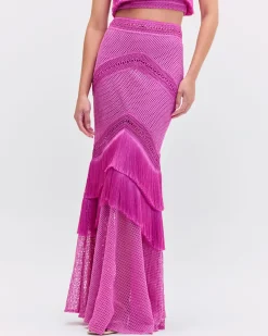 PatBO Fringe Maxi Skirt- Matching Sets|Bottoms