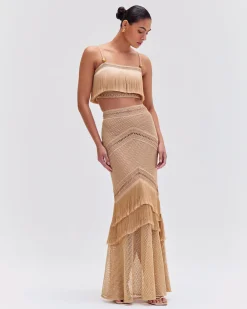 PatBO Fringe Maxi Skirt- Matching Sets|Bottoms