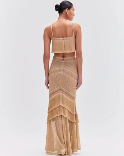 PatBO Fringe Maxi Skirt- Matching Sets|Bottoms