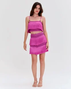 PatBO Fringe Mini Skirt- Matching Sets|Bottoms