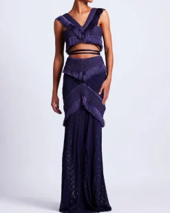 PatBO Fringe Trim Cropped Top (FINAL SALE)- Tops & Bodysuits