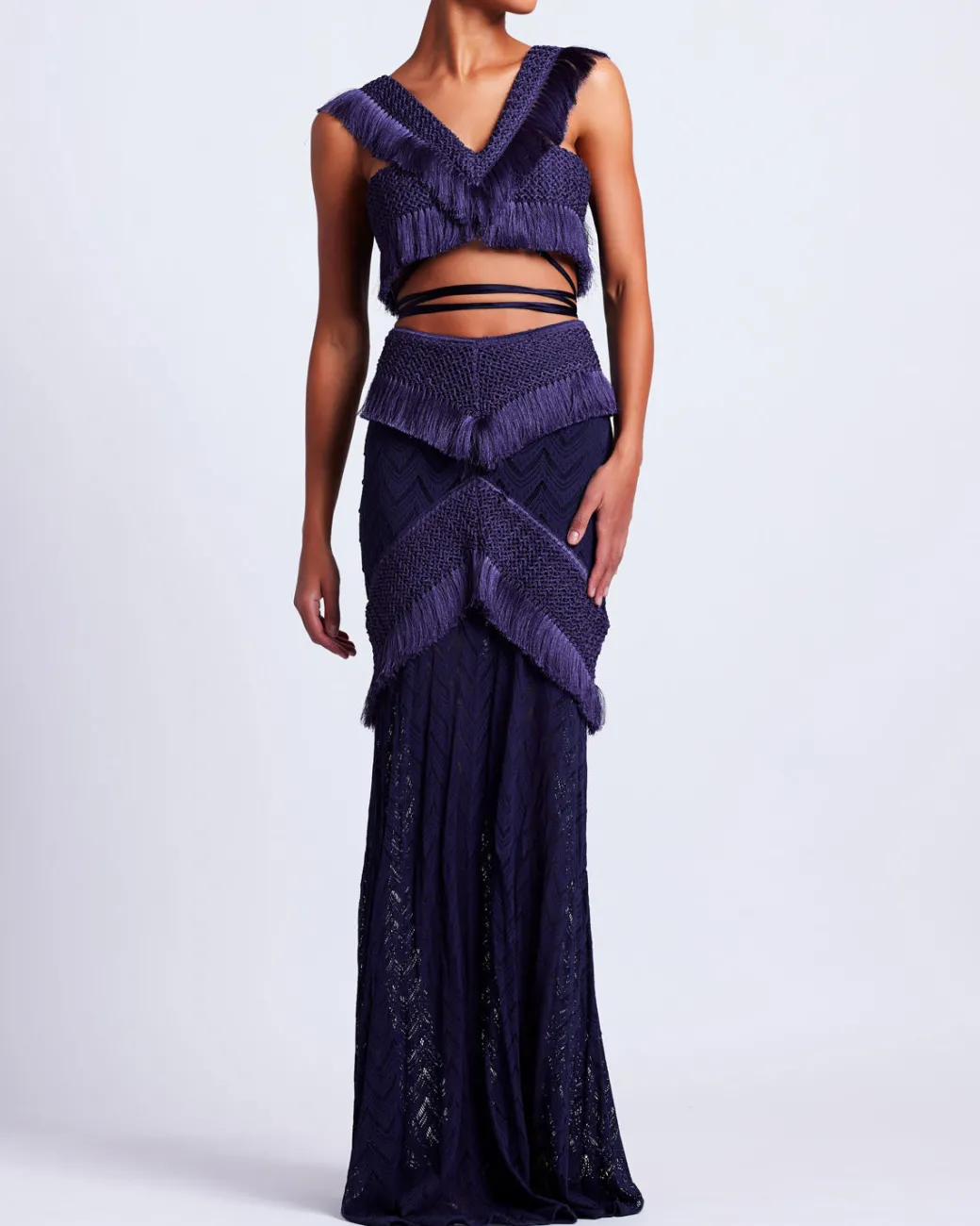 PatBO Fringe Trim Cropped Top (FINAL SALE)- Tops & Bodysuits