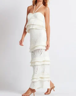 PatBO Fringe Trim Lace Maxi Skirt- Matching Sets|Bottoms