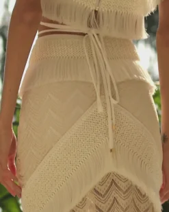 PatBO Fringe Trim Maxi Skirt- Matching Sets|Bottoms