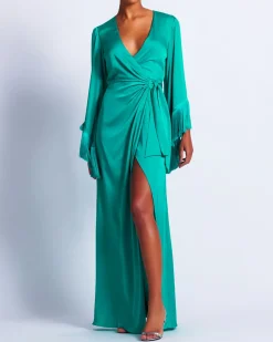 PatBO Fringe Trim Wrap Dress (FINAL SALE)- Dresses & Jumpsuits