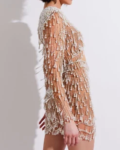 PatBO Fully Beaded Cut-Out Cocktail Dress (FINAL SALE)- Dresses & Jumpsuits