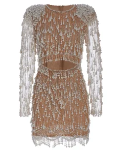 PatBO Fully Beaded Cut-Out Cocktail Dress (FINAL SALE)- Dresses & Jumpsuits