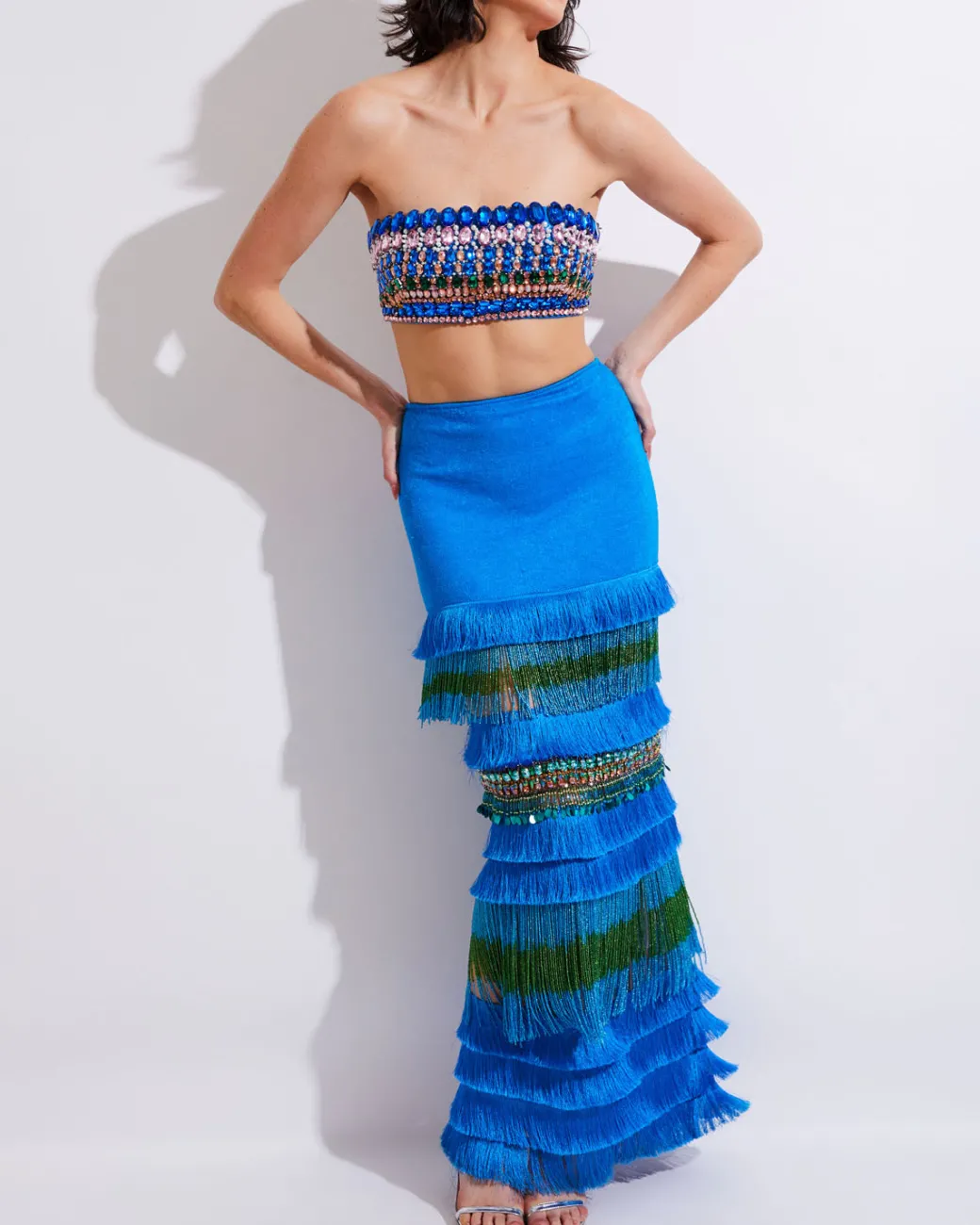 PatBO FULLY BEADED STRAPLESS TOP (EXCLUSIVE) (FINAL SALE)- Matching Sets|Tops & Bodysuits