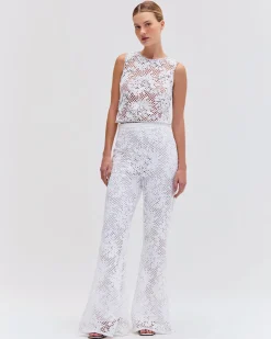 PatBO HAND BEADED LACE TOP- Tops & Bodysuits
