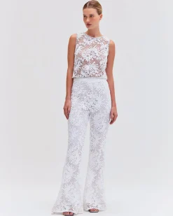 PatBO HAND BEADED LACE TOP- Tops & Bodysuits