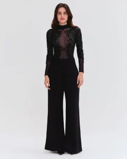 PatBO HAND BEADED TULLE BODYSUIT (EXCLUSIVE)- Tops & Bodysuits