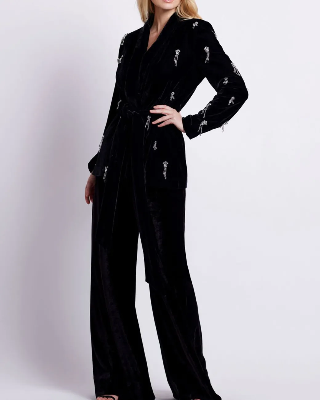 PatBO HAND BEADED VELVET KIMONO JACKET- Matching Sets|Jackets