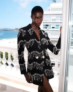 PatBO Hand-Beaded Blazer Mini Dress (FINAL SALE)- Dresses & Jumpsuits