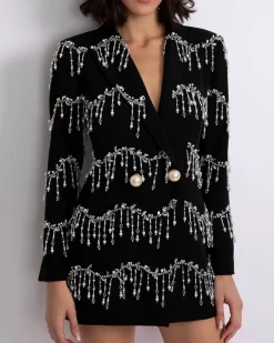 PatBO Hand-Beaded Blazer Mini Dress (FINAL SALE)- Dresses & Jumpsuits